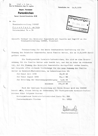 Der Reintalerhof in den sechziger Jahren im Winter