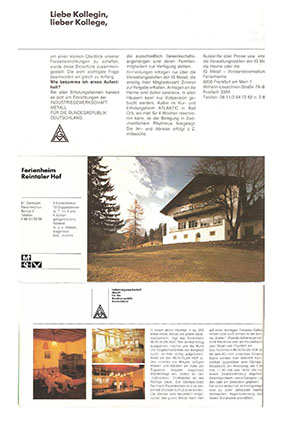 Der Prospekt aus den 70iger-Jahren