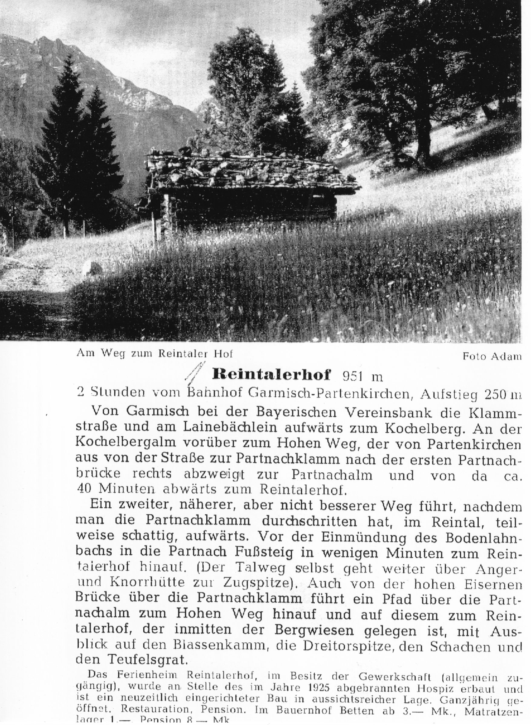 Beschreibung des Reintalerhofs