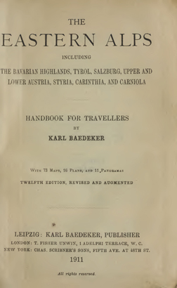 Hinweis auf das Reintal-Hospiz im Baedeker von 1911