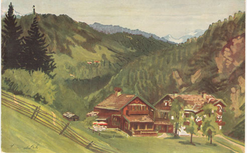 Das Reintal Hospiz auf einem Ölbild - Hier als Postkarte