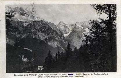 Das christl. Hospiz Reintal bei Partenkirchen um 1922
