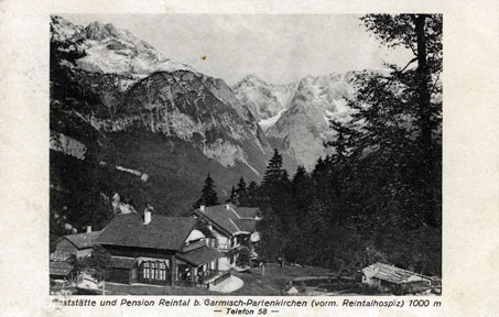 Diese Karte zeigt das Hospiz Reintal in gleicher Ansicht wie die Karte rechts. Diese Karte ist 1923 gelaufen.