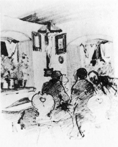 Im Hergottswinkel in der Stube im Reintaler Hof.